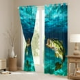 thumbnail image 3 of Castle Fairy Children Teenagers Big Bass Fish Blackout Curtains Set of 2 (52x84 Each),Fishing And Hunting Lake Life Window Curtains,Vintage Retro Aesthetic Curtains and Drapes,Super Cozy Room Decor, 3 of 6