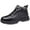Black, variant on Xmyrz Snow Boots For Men Waterproof Soft Streetwear Fresh Skid Resistant Lace Up Leather Wide Calf Boots Winter Boots Mens Shoes