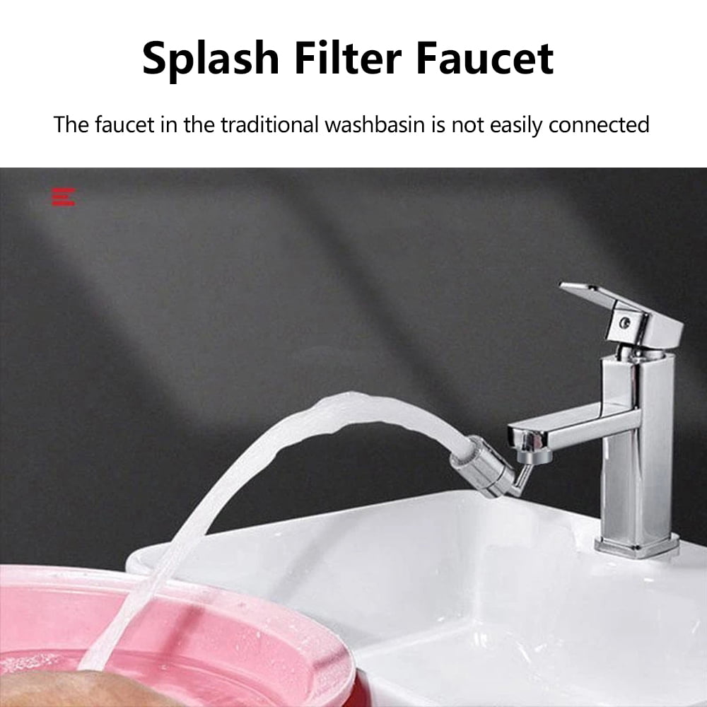 Universal Splash Filter Faucet 720° Rotate Water Outlet Oxygen Enriche Quadruple Filter Tap Nozzle 