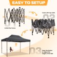 thumbnail image 4 of COBIZI 10x15 Pop Up Canopy Tent Heavy Duty with Sidewall, Commercial Outdoor Easy Pop Up Gazebo for Party Wedding All Weather Waterproof UV 50+ with Roller Bag(Leg Upgraded),Gray, 4 of 8