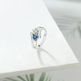 thumbnail image 4 of Gem Stone King 925 Silver and 10K Yellow Gold Ring Round/Cabochon White Simulated Opal and Vivid Persian Blue Moissanite (1.02 Cttw, Size 5), 4 of 5