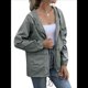 thumbnail image 2 of Impermeables para Mujer, Impermeables, Resistentes Al Viento, Ajustables, con Capucha y Bolsillos. Gris L, 2 of 9