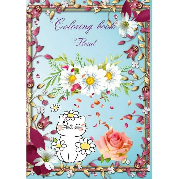 Coloring book: Floral, (Paperback)
