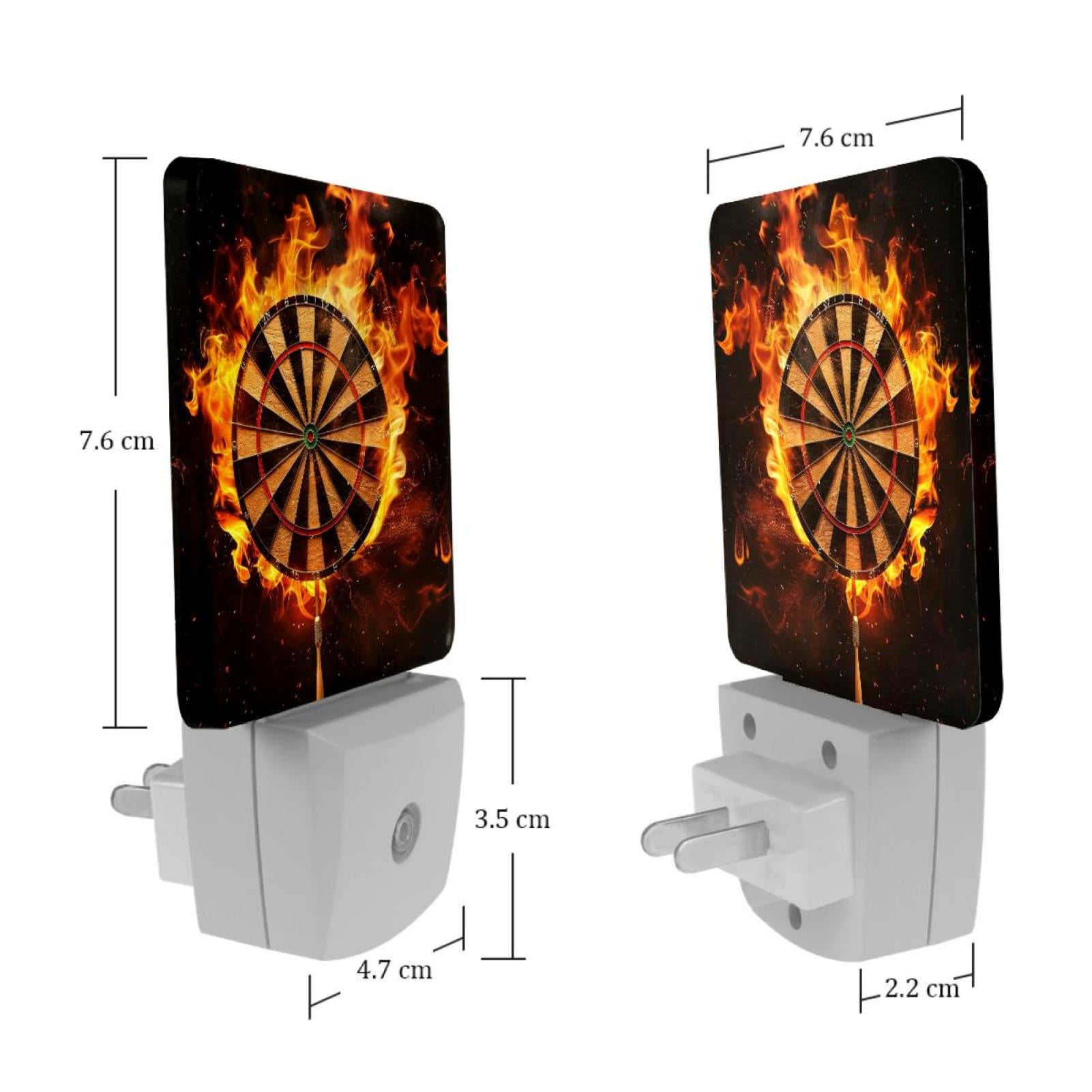 PhooArto Fire Darts Board Plug in LED Night Light Auto Sensor Dusk to Dawn Decorative Night for Bedroom, Bathroom, Kitchen, Hallway, Stairs, Baby's Room, Energy Saving