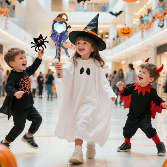 Decoraciones de Halloween, adornos de Halloween, regalos de Halloween, producto de Halloween, palo de rosca luminoso para la mano, decoración festiva de Halloween, palos giratorios de poliéster para e