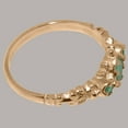 thumbnail image 5 of LBG British Made Classic Solid 10k Rose Gold Natural Emerald Womens Anniversary Ring - 33 size options - Size 5.25, 5 of 9