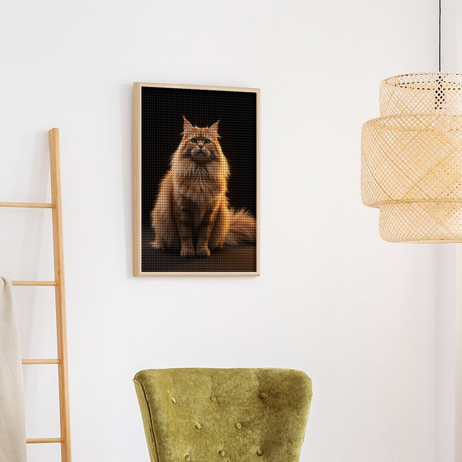 Diamond Art Kits for Adults, Regal Ginger Cat Portrait 5D Diamond Painting Kits for Adults Beginners, DIY Full Drill Diamond Painting, Gem Art and Crafts 12x16