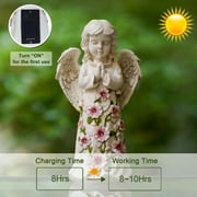 Solar Angel Garden Statue, Outdoor Angel Figurine with Light, Easter Garden Decor, Memorial Cemetery Decoration for Grave Yard Patio, Sympathy Gifts for Mom Grandma Women