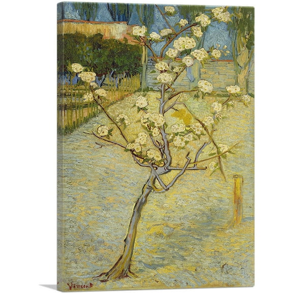 ARTCANVAS Small Pear Tree in Blossom 1888 Canvas Art Print by Vincent Van Gogh - Size: 26" x 18" (0.75" Deep)