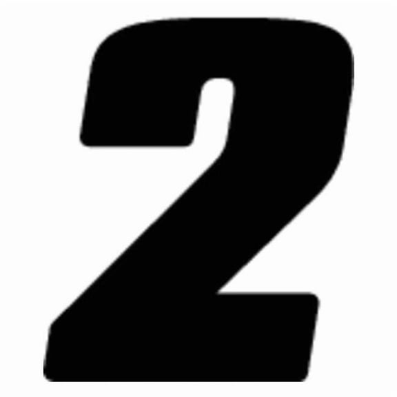Hardline Products Number Label,Black,5-1/2 in. H,No. 2,PK3 DB53B-2