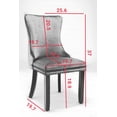 thumbnail image 3 of Dining Chair Set of 2, Modern Velvet Tufted Upholstered Wing-Back Accent Chair with Backstitching Nailhead Trim and Solid Wood Legs for Living Room Dining Room Vanity Room Kitchen, Blue, 3 of 7