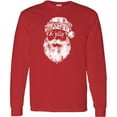 thumbnail image 3 of Inktastic Bearded and Jolly Santa Claus Distressed Long Sleeve T-Shirt, 3 of 5
