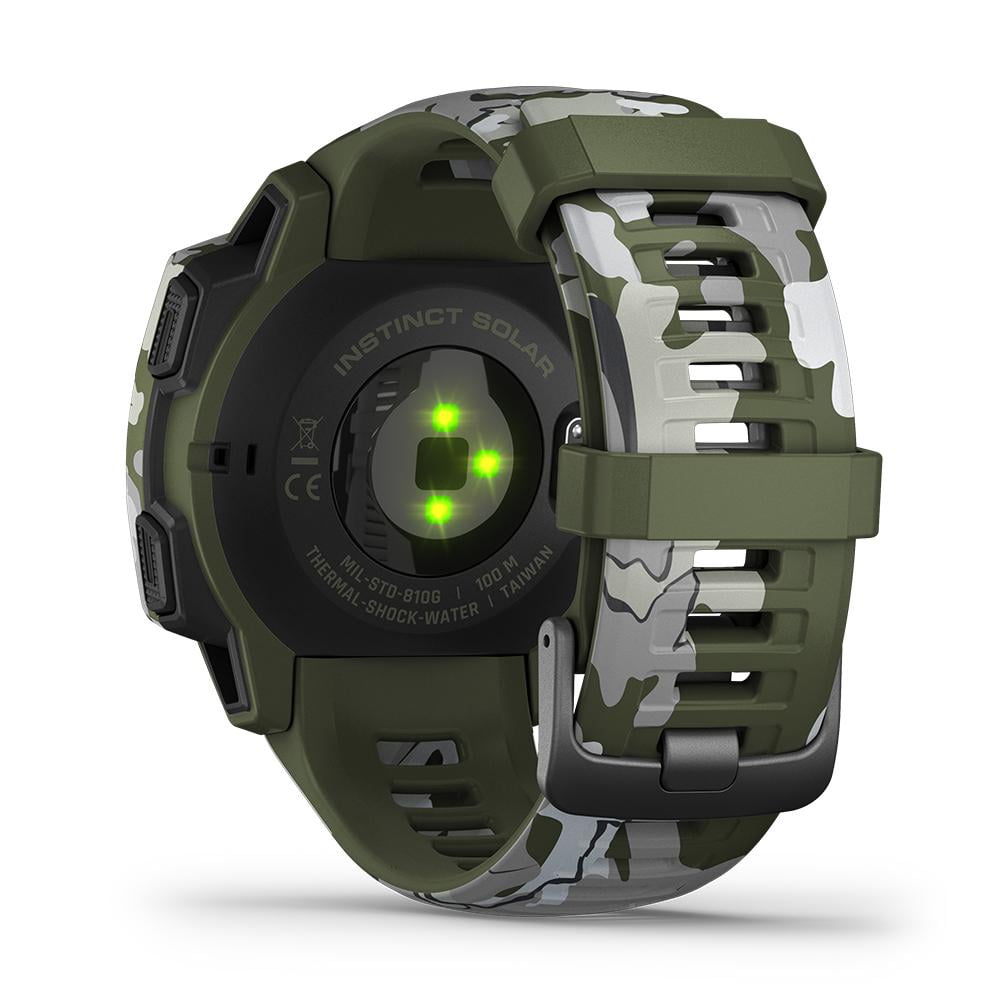 Garmin Instinct Solar Camo (Lichen) GPS Military Smartwatch Power Bundle | Includes PlayBetter Power Bank Charger & Screen Protectors | Outdoor Hunting Gear | Solar Hiking Watch | 010-02293-16