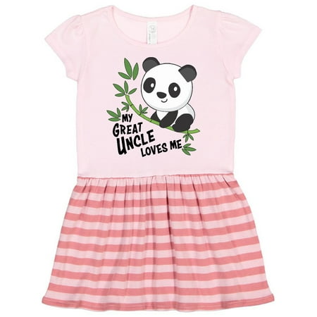 

Inktastic My Great Uncle Loves Me- cute panda Gift Toddler Girl Dress