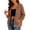 Coffee, variant on Women Contrast Stitch Hooded Zip Up Sweatshirt Jacket Drawstring Pocket Loose Long Sleeve Casual Outer Coat Red S