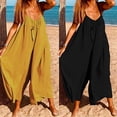 thumbnail image 4 of B91xZ Salopettes pour Femmes une-Pièce Combinaisons Bretelles Réglables Pantalons Décontractés Chauds, Noir TG, 4 of 5