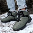 thumbnail image 2 of Men's Waterproof Leather -Lined Platform Ankle Boots Lace Up Thick Soles Mid Top Comfort Warm Snow Sport Booties Non- Casual outdoor Work Hiking Boots, 2 of 9