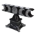thumbnail image 6 of Wicca Triple Moon Pentagram On Scroll Pedestal Base Penta Taper Candles Holder, 6 of 9