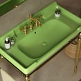 thumbnail image 4 of 36"Console Bathroom Sink, Freestanding Console Sink With Stainless Brushed Gold Legs, Modern Bathroom Vanity with 3 Tap Holes, 4 of 6