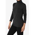 thumbnail image 3 of TheMogan Women's S~3X Essential Soft Jersey Ruched Turtle Neck Long Sleeve Slim Fit Top, 3 of 7