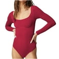 thumbnail image 2 of Idoravan Bodysuits for Women Long Sleeve,Fashion and Sexy Women's Zipper Sleeveless Color Jumpsuit Jumpsuit Pants Red S, 2 of 9