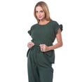 thumbnail image 1 of Conjunto Maternidad Cómodo Ropa Embarazo Set Blusa Y Pantalon Casual Suave Color Verde Olivo, 1 of 4