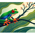 thumbnail image 4 of Vivid Colorful Frog Themed Background Banner for Party Decorations Photography Props Jungle Themed Events and Animal Lovers Gatherings, 4 of 7