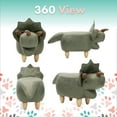 thumbnail image 3 of 14-in. Seat Height Green Triceratops Dinosaur Animal Shape Ottoman - Furniture for Nursery, Bedroom, Playroom, and Living Room Decor, 3 of 8
