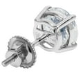 thumbnail image 4 of 14K Solid White Gold SINGLE Stud Earring | Round Cut Cubic Zirconia | Screw Back Post | 1.67 Carat | Everyday Elegance, 4 of 9
