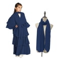 thumbnail image 2 of LEKWK Layered Ruffle Abaya Set for Kids Girls Long Sleeve Maxi Dress Hijab Scarf Islamic Prayer Clothing Modest Muslim Robe Eid Ramadan Outfit, 2 of 9