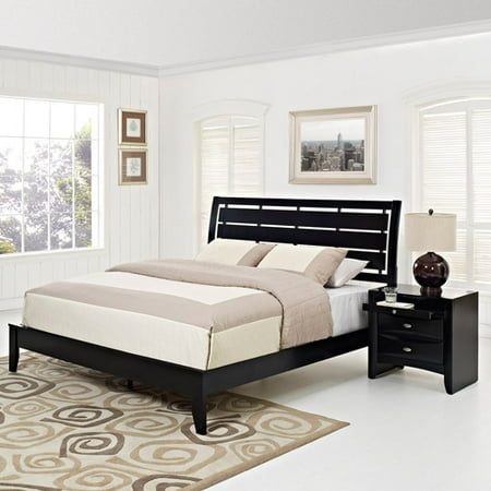 Modway Olivia 2-Piece Queen Contemporary Bedroom Set in Black