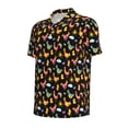 thumbnail image 3 of Daiia Flowe Rooster Pattern Men’s Polo Shirts,Solid Deck Shirt,Classic Fit, Breathable Cotton Polo for Casual and Sport Wear-XX-Large, 3 of 9