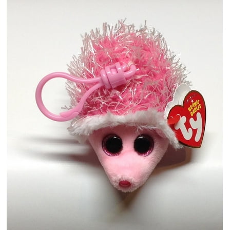 Ty Inc Beanie Boo Plush Stuffed Animal Mrs. Prickly Pink Hedgehog Bag Clip 3"