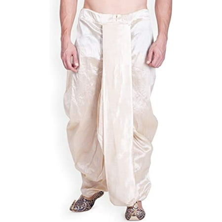 

Royal Kurta Men s Silk Blend Solid Dhoti (Off-white)