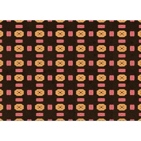Ahgly Company Indoor Rectangle Patterned Black Bean Brown Area Rugs, 2' x 4'