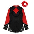 thumbnail image 4 of Alvivi Kids Girls Rhinestone Leotard Biketard Gymnastic Figure Skating Unitard with Hair Scrunchie Red 14, 4 of 7