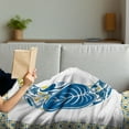 thumbnail image 3 of Letter C Soft Flannel Fleece Throw Blanket, Portuguese Culture Inspired Natural Elements in Letter C Alphabet Print, Cozy Plush for Indoor and Outdoor Use, 50" x 70", Blue Yellow Orange, by Ambesonne, 3 of 5