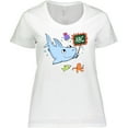 thumbnail image 3 of Inktastic Teacher Shark with School of Fish Women's Plus Size T-Shirt, 3 of 5