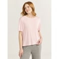 thumbnail image 2 of Joyspun Women’s Scoop Neck Sleepwear Tee with Short Sleeves, Sizes S-3X, 2 of 6