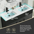 thumbnail image 4 of Eclife 48" Black Double Sink Bathroom Vanity With Resin Countertop, Faucet, 4 of 11