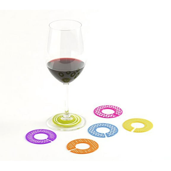 Glass Where - Unique Wine Glass Identifiers and Name Tags - 6 pack - Designs