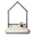 thumbnail image 6 of Zateety  Full Roof-framed Headboard Floor Bed with Headboard Guardrails, without Slats ,Grey, 6 of 9