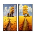 thumbnail image 2 of Designart "Country Road Amidst Golden Blossoms II" Meadow Framed Wall Art Set Of 2 - Traditional Yellow Gallery Wall Frame Set For Home Decor, 2 of 6
