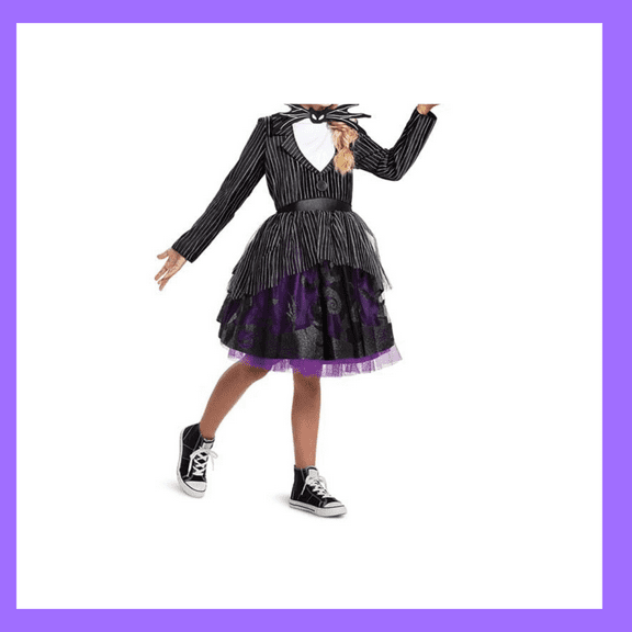 Jack Skellington Costume Dress for Girls (Sizes 8-10)