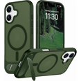 thumbnail image 1 of Funda Mate Translúcida Delgada con Soporte Oculto, Compatible con iPhone 17 6.3" – Verde, 1 of 7