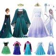 thumbnail image 2 of Vestido de princesa de Frozen de Disney para niñas, traje de baile de malla con lentejuelas blancas, ropa de carnaval, Cosplay para niños, Reina de la nieve, Elsa y Anna, 2 of 5
