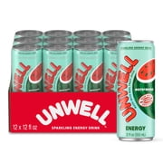 Unwell Sparkling Energy Drink, Electrolytes & Real Fruit Juice – Watermelon, 12 PK