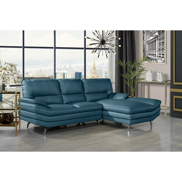 Living Room Leather Sectional Sofa L, Aqua Blue Leather Sofa