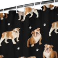 thumbnail image 3 of Bulldog Dog and Footprints Shower Curtain 36"x72" ,Bathroom Decorative Shower Curtains Set with 12 Hooks,Modern Waterproof Washable Shower Curtain, 3 of 6