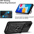 thumbnail image 5 of Case for Xiaomi Redmi Note 11 4G (Not 5G) with Slide Camera Cover, Heavy Duty Military Grade Protection Phone Case with Ring Stand for Xiaomi Redmi Note 11 4G/Redmi Note 11S SJ Black, 5 of 7